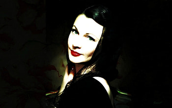 Vivien Leigh (Oil painting), by cehenot, black, art, girl, actress, woman, oil painting, green, red, Vivien Leigh HD wallpaper