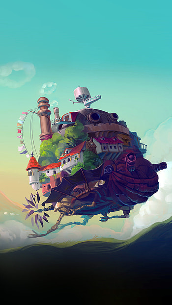 Studio Ghibli, Castle Anime Peace Art HD phone wallpaper