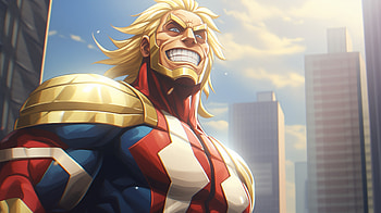 All Might - Heroic Pose Background, All Might, superhero, Anime, muscle, Hero HD wallpaper