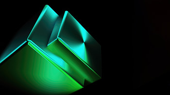 Glowing Green Abstract Shapes , cubes, 3d, dark, black, oled, abstract, artist, artwork, digital-art, behance HD wallpaper