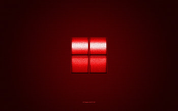 Microsoft logo, red shiny logo, Microsoft metal emblem, red carbon fiber texture, Microsoft, brands, creative art, Microsoft emblem HD wallpaper