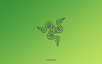 Razer purple logo, , green gradient background, Razer carbon logo, green background, Razer logo, Razer emblem HD wallpaper