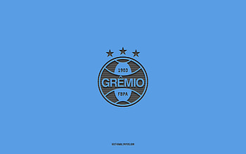 Gremio, blue background, Brazilian football team, Gremio emblem, Serie A, Porto Alegre, Brazil, football, Gremio logo HD wallpaper