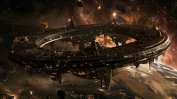 Sci-Fi Space Station: A Cosmic Marvel, Sci Fi, space station, Science Fiction, galaxy, space HD wallpaper