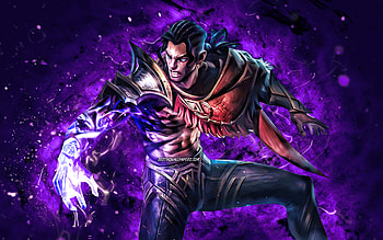 Brody, , violet neon lights, Mobile Legends, creative, Legend Skin, Brody Guide, Brody Mobile Legends HD wallpaper