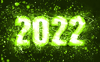 Happy New Year 2022, lime neon lights, 2022 concepts, 2022 new year, 2022 on lime background, 2022 year digits, 2022 lime digits HD wallpaper