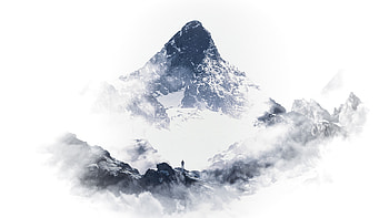 Nature, Clouds, Snow, Mountain, Vertex, Top, Silhouette HD wallpaper