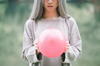Pink, Miscellanea, Miscellaneous, Balloon, Girl HD wallpaper