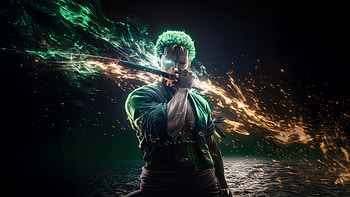 Zoro Roronoa From One Piece , zoro-roronoa, one-piece, anime, ai, artwork, digital-art, dark, black HD wallpaper