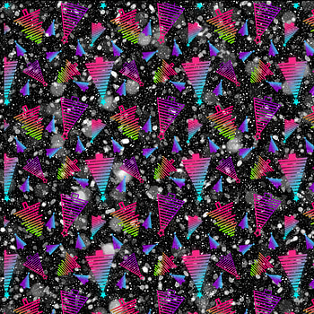 Neon Xmas trees bg, Christmas, background, snow, christmas tree, pattern, winter, colorful HD phone wallpaper