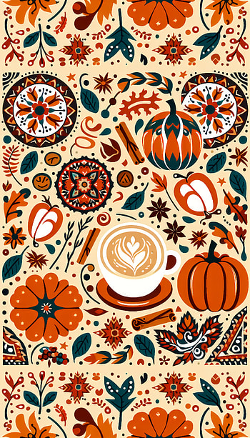 Pumpkin Spice Latte Autumn, Autumn, coffee, pumpkin, floral HD phone wallpaper