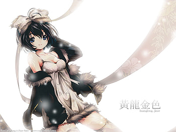 Anime, ribbon, short hair, girl, bow, female HD wallpaper
