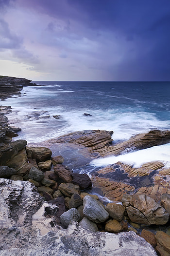 Nature, Stones, Sea, Rocks, Horizon, Surf HD phone wallpaper