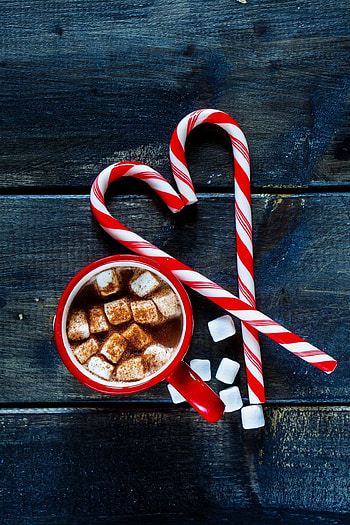 Hot chocolate, Candy Cane HD phone wallpaper
