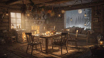 Cozy Rustic Holiday Hearth —, Rustic Holiday, Cabin, Fireplace, Winter HD wallpaper