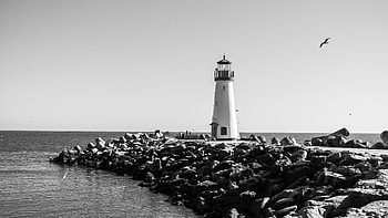 Lighthouse, Black and white, , Captivating view HD wallpaper