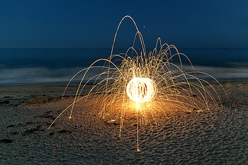 Night, Sparks, Miscellanea, Miscellaneous, Ball, zelight, Glow HD wallpaper