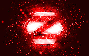 Zorin OS red logo, , red neon lights, Linux, creative, red abstract background, Zorin OS logo, OS, Zorin OS HD wallpaper