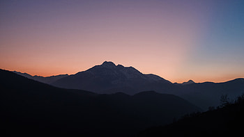 Nice Sunset Over Mountains , mountains, sunset, nature HD wallpaper