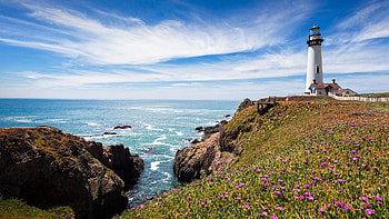 Pigeon Point Lighthouse, Scenic byway treasures, Big Sur's natural beauty, Bridges and beaches HD wallpaper