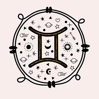 Gemini zodiac sign, Constellation illustration, Flat style HD phone wallpaper