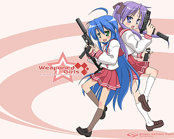 Lucky Star Cossover, konata, kagami, lucky star, anime HD wallpaper