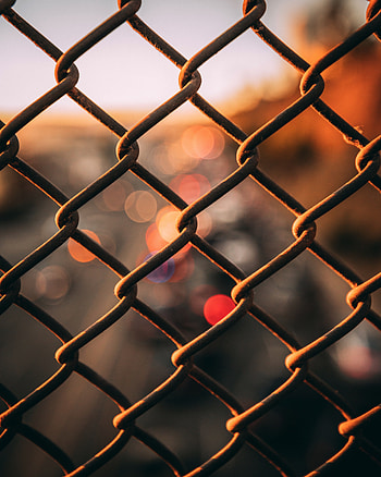 Fence, grid, bokeh HD phone wallpaper