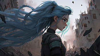 Anime Girl: Futuristic Elegance in a Chaotic World, Anime, girl, anime girl HD wallpaper