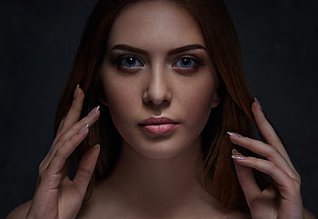 Blue eyes, girl model, portrait HD wallpaper