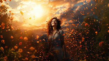 Young Woman Greets A Beautiful Sunrise, ai-girls, ai, artist, artwork, digital-art HD wallpaper