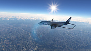 Alaska Airlines, San Andreas sunset, User screenshot, Microsoft Flight Simulator HD wallpaper