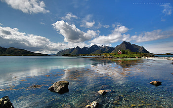 I Want To Be There, clouds, sky, beautiful, nature, houses, mountains, rivers HD wallpaper