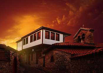 Sunset, Architecture, Building, Miscellanea, Miscellaneous, Old HD wallpaper