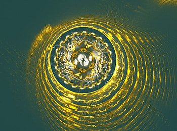 Gold, galaxies, mountains, abstract, fractales HD wallpaper
