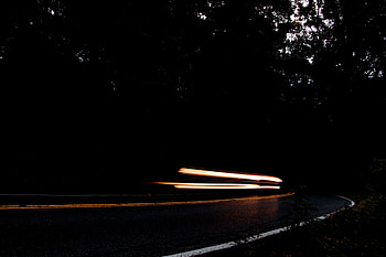 Night, Dark, Road, Turn, Darkness, Long-Term Exposure HD wallpaper