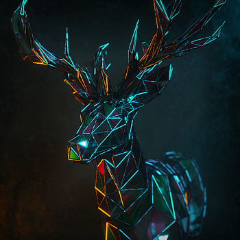 3D, Figure, Deer, Geometric, Polygon HD phone wallpaper