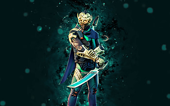 Unshackled Wrath Kondor, , blue neon lights, Fortnite Battle Royale, Fortnite characters, Unshackled Wrath Kondor Skin, Fortnite, Unshackled Wrath Kondor Fortnite HD wallpaper