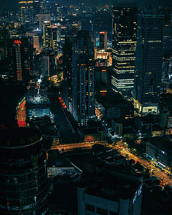 Cities, Night, City, Building, View From Above, Megapolis, Megalopolis HD phone wallpaper