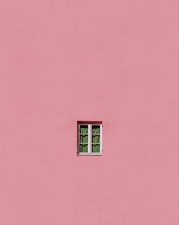 A single window on a vibrant pink wall exemplifies minimalist architecture. HD phone wallpaper