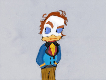 Angry Duck - Hand Drawn and Digitally Colored Art , digitally colored, cartoon, duck, art, hand drawn, angry, pencil HD wallpaper
