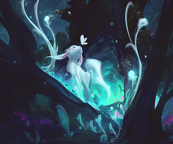 Enchanted Fantasy Creature in Glowing, fantasy, creature HD wallpaper