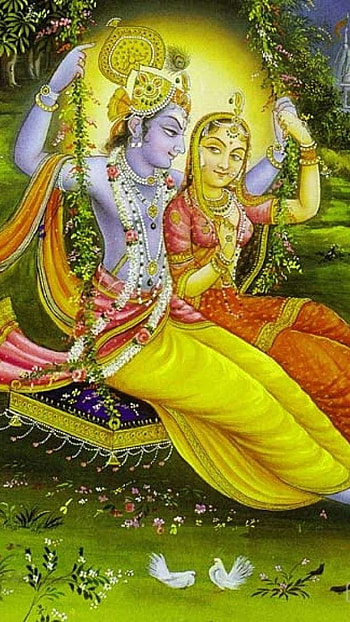 Radha Krishna , Beautiful Jhula HD phone wallpaper