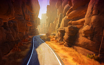 Road 96 , Road 96, road, rocks, video game HD wallpaper