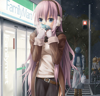 Megurine Luka, winter, luka, cute, vocaloid, prettywalk, long hair, nice, vocaloids, snow, female, sexy, sweet, walking, hot, cold, girl, pink hair, anime girl, anime, megurine, lovely, ze HD wallpaper