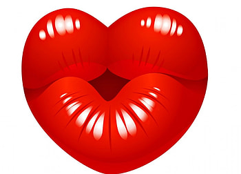 Kiss, white, abstract, christmas, red, lips, heart, mouth HD wallpaper