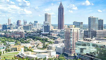 Atlanta Skyline, Zoom background , City skyline, Virtual meeting HD wallpaper