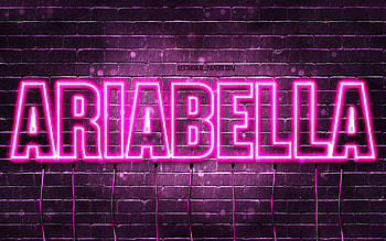 Ariabella, , with names, female names, Ariabella name, purple neon lights, Ariabella Birtay, Happy Birtay Ariabella, popular italian female names, with Ariabella name HD wallpaper