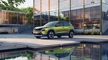 Škoda Kylaq in Stunning Ultra, car, Skoda HD wallpaper
