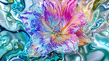 Aesthetic Flowers in Ultra, aesthetic flowers, flower, colorful, Abstract, water HD wallpaper