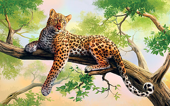 Leopard Art , leopard, animals, art HD wallpaper
